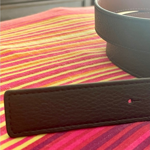 Tory Burch 1” Miller Reversible Belt Color Black/ Classic Cuoio/ Gold Size S NWT - Picture 3 of 10